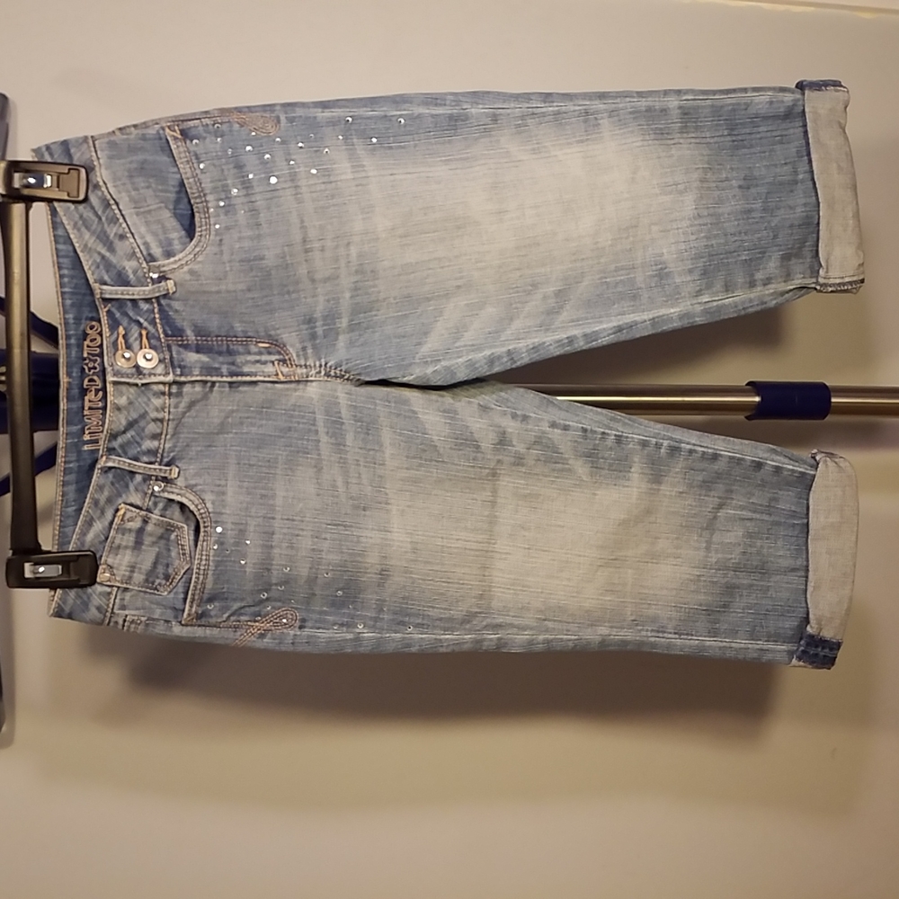LimitedToo CropJeans 12R denim embroider butterfly - Picture 2 of 12